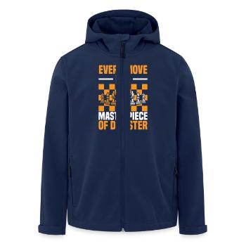 Chess Player Chess Moves Design Chess Pieces - Men’s Recycled Softshell Jacket by Stanley/Stella - navy - Front - AI Model Male 185 light (185cm)