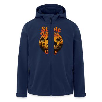Stable Vibes Only Pferdefreunde - Recycelte Männer Softshell-Jacke von Stanley/Stella - Navy - Vorne - AI Model Male 185 light (185cm)