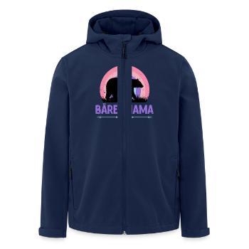 Werdende Mutter BÄRENMAMA Lustiges - Recycelte Männer Softshell-Jacke von Stanley/Stella - Navy - Vorne - AI Model Male 185 light (185cm)