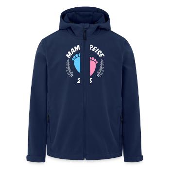 Werdende Mutter MAMA REISE 2026 Lustiges - Recycelte Männer Softshell-Jacke von Stanley/Stella - Navy - Vorne - AI Model Male 185 light (185cm)