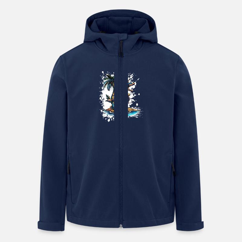 Seepferd Sommer Urlaub - Recycelte Männer Softshell-Jacke von Stanley/Stella - Navy