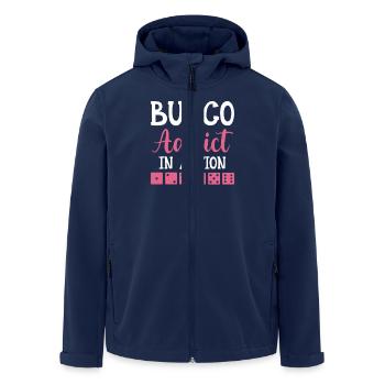 Bunco Addict In Action - Dice Night Dice - Men’s Recycled Softshell Jacket by Stanley/Stella - navy - Front - AI Model Male 185 light (185cm)