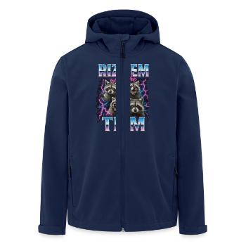 Rizz Tism Raccoons Meme Flashes - Men’s Recycled Softshell Jacket by Stanley/Stella - navy - Front - AI Model Male 185 light (185cm)