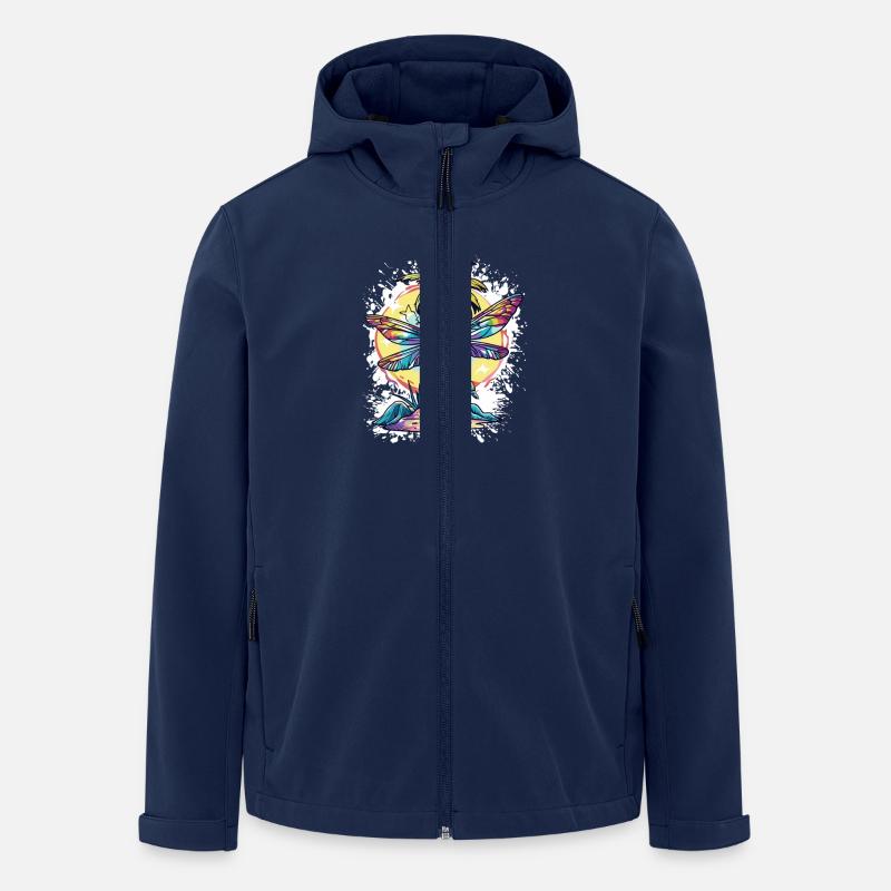Dragonfly Summer Holiday - Men’s Recycled Softshell Jacket by Stanley/Stella - navy