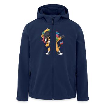 Dabbing Löwe mit Mütze – Kinder Streetstyle - Recycelte Männer Softshell-Jacke von Stanley/Stella - Navy - Vorne - AI Model Male 185 light (185cm)