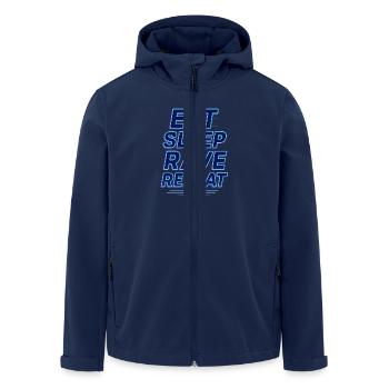 Eat Sleep Rave Repeat Shirt – Lustiges Techno EDM - Recycelte Männer Softshell-Jacke von Stanley/Stella - Navy - Vorne - AI Model Male 185 light (185cm)