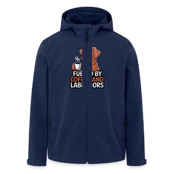 Fueled by Coffee and Labradors - Men’s Recycled Softshell Jacket by Stanley/Stella - navy - Front - AI Model Male 185 light (185cm)