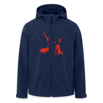 chase the devil - Men’s Recycled Softshell Jacket by Stanley/Stella - navy - Front - AI Model Male 185 light (185cm)