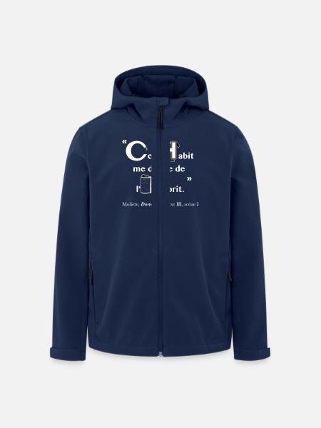 Cet-habit-Molière-blanc - Veste softshell homme en polyester recyclé Stanley/Stella - marine