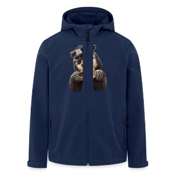 Burger Polizei - Recycelte Männer Softshell-Jacke von Stanley/Stella - Navy - Vorne - AI Model Male 185 light (185cm)