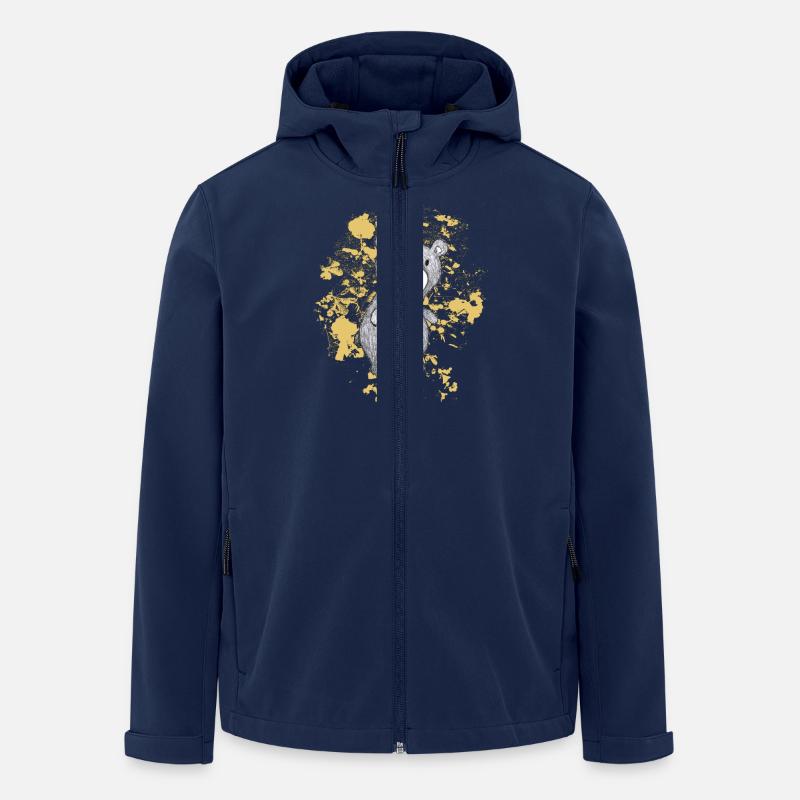 Bear honey yellow leaves - Men’s Recycled Softshell Jacket by Stanley/Stella - navy