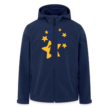 Ich bin schon Zwei! - Recycelte Männer Softshell-Jacke von Stanley/Stella - Navy - Vorne - AI Model Male 185 light (185cm)