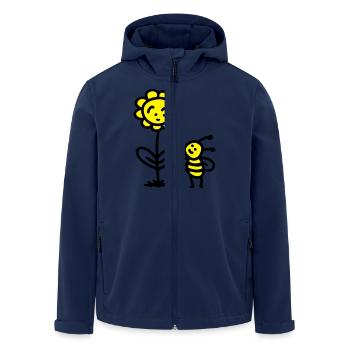 Biene Blume - Recycelte Männer Softshell-Jacke von Stanley/Stella - Navy - Vorne - AI Model Male 185 light (185cm)