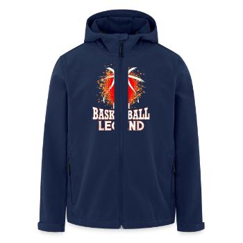"Basket-ball Legend" - Veste softshell homme en polyester recyclé Stanley/Stella - marine - Devant - AI Model Male 185 light (185cm)