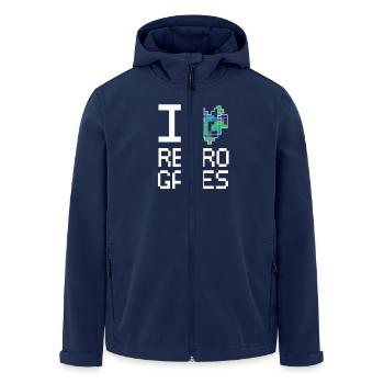Retro Game Love - Men’s Recycled Softshell Jacket by Stanley/Stella - navy - Front - AI Model Male 185 light (185cm)