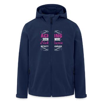 Elektrikerin - Ihre Majestät - Recycelte Männer Softshell-Jacke von Stanley/Stella - Navy - Vorne - AI Model Male 185 light (185cm)
