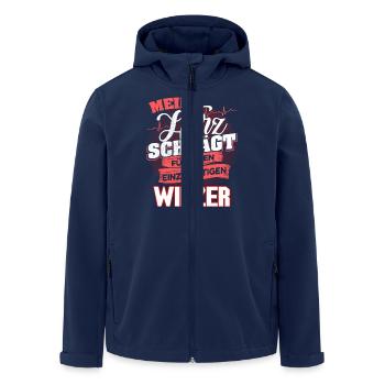 WINZER - Mein Herz schlägt - Recycelte Männer Softshell-Jacke von Stanley/Stella - Navy - Vorne - AI Model Male 185 light (185cm)