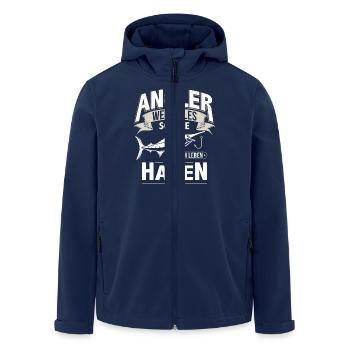 Angler Angeln Angel Fische Fisch Fischer Haken - Recycelte Männer Softshell-Jacke von Stanley/Stella - Navy - Vorne - AI Model Male 185 light (185cm)