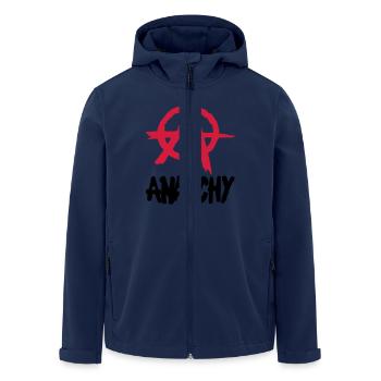 Anarchy__V002 - Recycelte Männer Softshell-Jacke von Stanley/Stella - Navy - Vorne - AI Model Male 185 light (185cm)