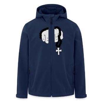faust_mit_rosenkranz - Recycelte Männer Softshell-Jacke von Stanley/Stella - Navy - Vorne - AI Model Male 185 light (185cm)
