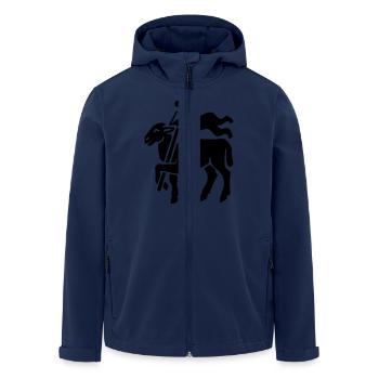 Zunft Fleischer Logo Single Wappen Lamm Schaf - Recycelte Männer Softshell-Jacke von Stanley/Stella - Navy - Vorne - AI Model Male 185 light (185cm)