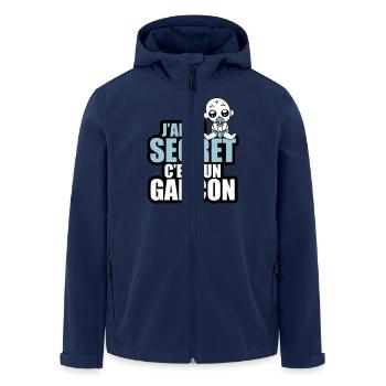 j'ai un secret c'est un garçon - Veste softshell homme en polyester recyclé Stanley/Stella - marine - Devant - AI Model Male 185 light (185cm)