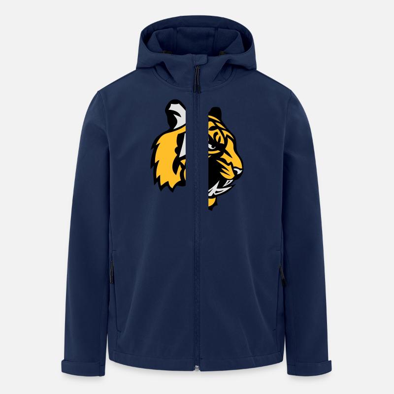 tiger face cartoon mascot 28 - Men’s Recycled Softshell Jacket by Stanley/Stella - navy