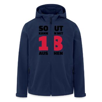 18 Geburtstag - Recycelte Männer Softshell-Jacke von Stanley/Stella - Navy - Vorne - AI Model Male 185 light (185cm)