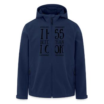 I Kiss Better Than I Cook - Men’s Recycled Softshell Jacket by Stanley/Stella - navy - Front - AI Model Male 185 light (185cm)