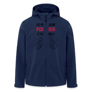 Feuerwehrmann / Feuer / Sicherheit / firefighter - Recycelte Männer Softshell-Jacke von Stanley/Stella - Navy - Vorne - AI Model Male 185 light (185cm)