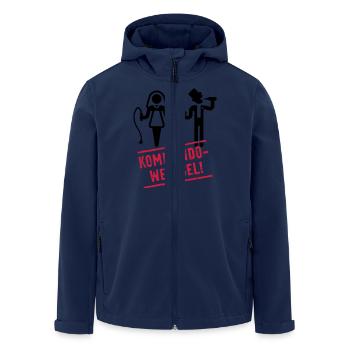 Kommandowechsel / Braut & Bräutigam (JGA) - Recycelte Männer Softshell-Jacke von Stanley/Stella - Navy - Vorne - AI Model Male 185 light (185cm)