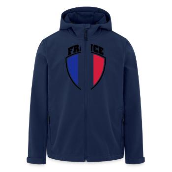 Frankreich - Recycelte Männer Softshell-Jacke von Stanley/Stella - Navy - Vorne - AI Model Male 185 light (185cm)