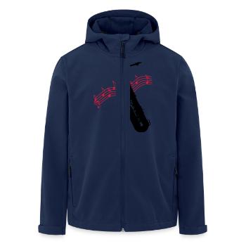 Saxofon / Noten - Recycelte Männer Softshell-Jacke von Stanley/Stella - Navy - Vorne - AI Model Male 185 light (185cm)