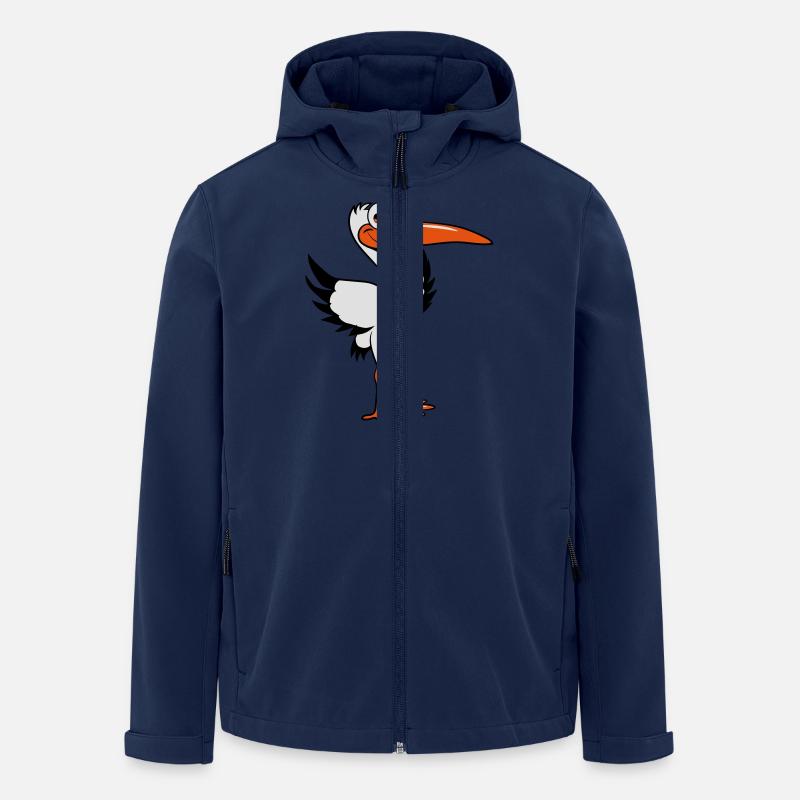 storch witzig comic - Recycelte Männer Softshell-Jacke von Stanley/Stella - Navy