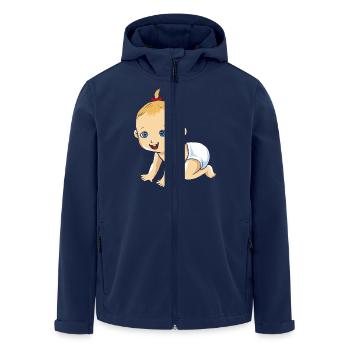 Baby girl girl family kind toddler crawling - Men’s Recycled Softshell Jacket by Stanley/Stella - navy - Front - AI Model Male 185 light (185cm)