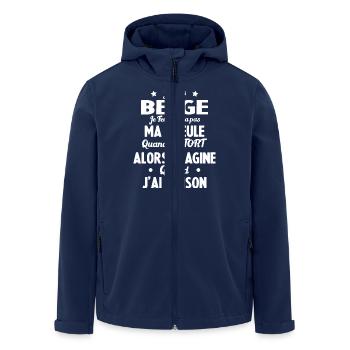 Je suis Belge - Je ferme pas ma gueule - Veste softshell homme en polyester recyclé Stanley/Stella - marine - Devant - AI Model Male 185 light (185cm)