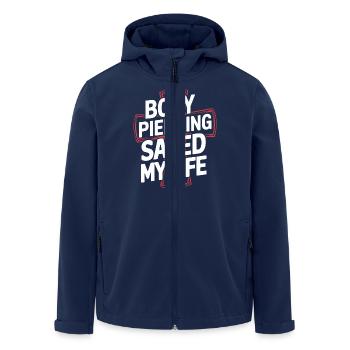 Profound Faith with Style - Men’s Recycled Softshell Jacket by Stanley/Stella - navy - Front - AI Model Male 185 light (185cm)