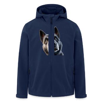 Hund Kopf 2 - Recycelte Männer Softshell-Jacke von Stanley/Stella - Navy - Vorne - AI Model Male 185 light (185cm)