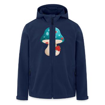 Mignon champignon de la Saint-Valentin avec des fleurs - Veste softshell homme en polyester recyclé Stanley/Stella - marine - Devant - AI Model Male 185 light (185cm)