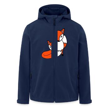 2 Foxes Friends Red Fox Two Wild Animals Team - Men’s Recycled Softshell Jacket by Stanley/Stella - navy - Front - AI Model Male 185 light (185cm)