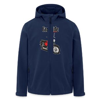 S51 (red) // Illustration - Men’s Recycled Softshell Jacket by Stanley/Stella - navy - Front - AI Model Male 185 light (185cm)