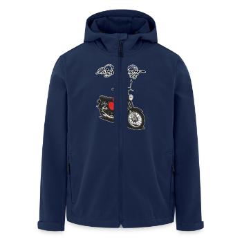 S51 (red) // Illustration - Men’s Recycled Softshell Jacket by Stanley/Stella - navy - Front - AI Model Male 185 light (185cm)