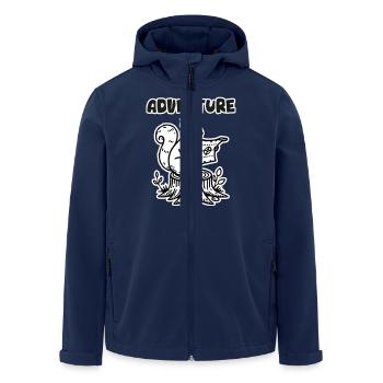 Eichhörnchen mit einer Karte - "Abenteuer" Design - Recycelte Männer Softshell-Jacke von Stanley/Stella - Navy - Vorne - AI Model Male 185 light (185cm)