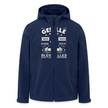 Azubi Ausbildung bestandene Gesellenprüfung 2025 - Recycelte Männer Softshell-Jacke von Stanley/Stella - Navy - Vorne - AI Model Male 185 light (185cm)