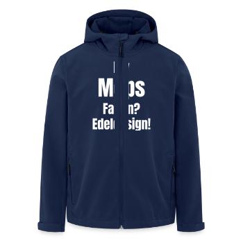My Mops Falten? Edeldesign! - Recycelte Männer Softshell-Jacke von Stanley/Stella - Navy - Vorne - AI Model Male 185 light (185cm)