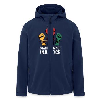 Opposing injustice for the proud - Men’s Recycled Softshell Jacket by Stanley/Stella - navy - Front - AI Model Male 185 light (185cm)