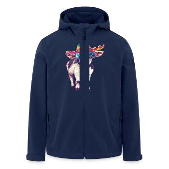 Kuh Comic Lustig Sombrero - Recycelte Männer Softshell-Jacke von Stanley/Stella - Navy - Vorne - AI Model Male 185 light (185cm)