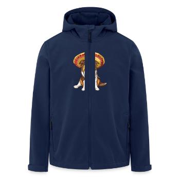 Border Collie Hund Lustig Sombrero - Recycelte Männer Softshell-Jacke von Stanley/Stella - Navy - Vorne - AI Model Male 185 light (185cm)