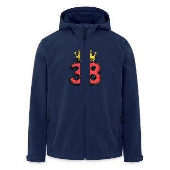 38 Zahl Krone - Recycelte Männer Softshell-Jacke von Stanley/Stella - Navy - Vorne - AI Model Male 185 light (185cm)