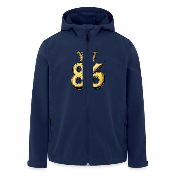86 Zahl Krone - Recycelte Männer Softshell-Jacke von Stanley/Stella - Navy - Vorne - AI Model Male 185 light (185cm)